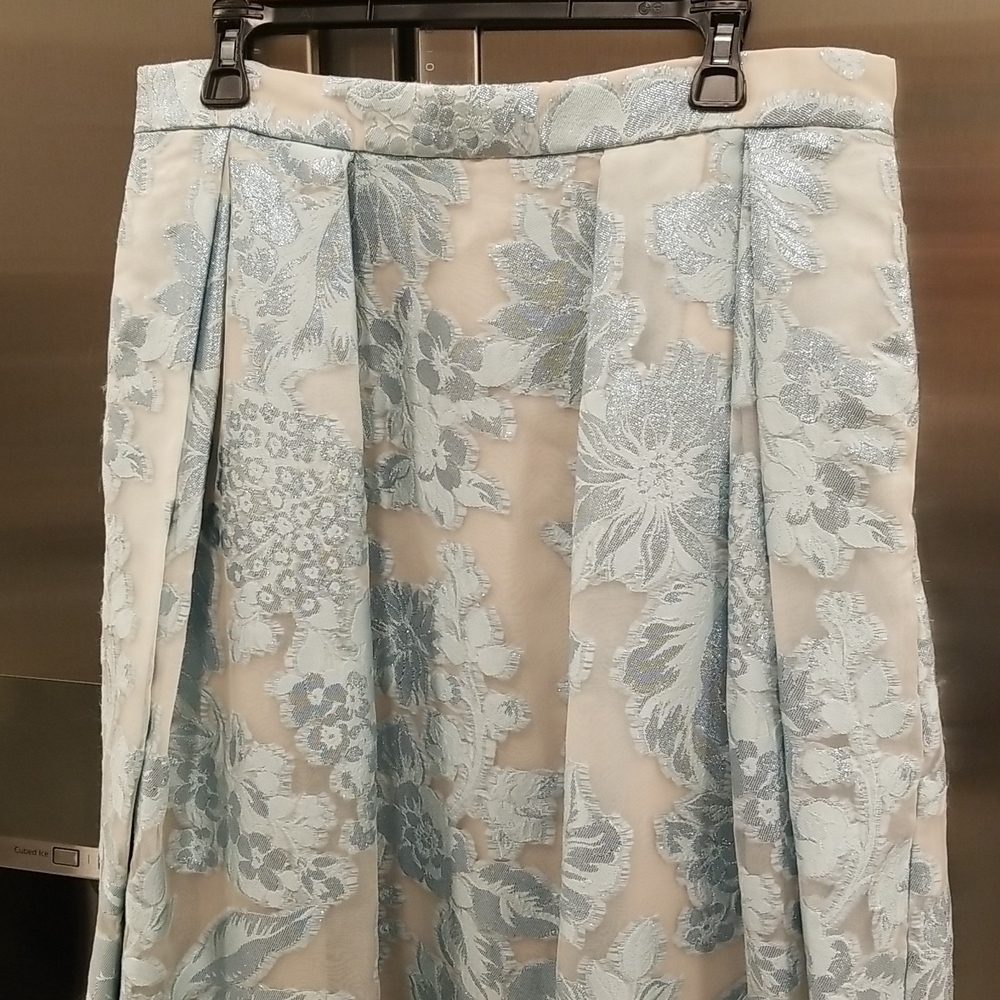 💕ST. JOHN💕 Bethany Metallic Floral Floral Organza/Jacquard Ball Skirt 10 NWOT - Picture 5 of 14